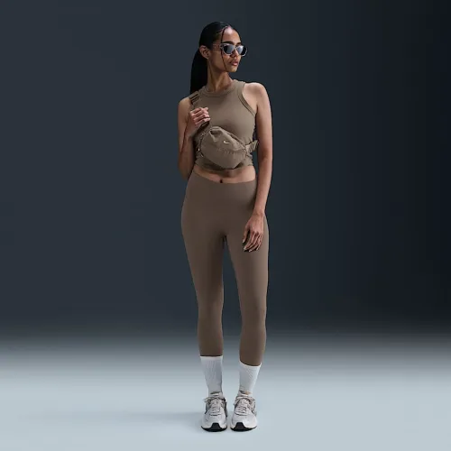 Nike Zenvy женская Gentle-Support С высокой Талией Full-Length лосины цвет коричневый