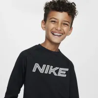 Nike Pro Warm Big дитячі (для хлопчиків) Dri-FIT Long-Sleeve тренувальні Top колір чорний