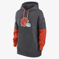 Cleveland цвет коричневыйs Sideline Essential женская Nike NFL Pullover Толстовка с капюшоном цвет серый