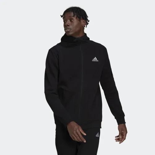 Кофта/футболка adidas Essentials 4 Gameday Full-Zip Толстовка з капюшоном HE1811 - Чорна