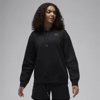Nike Jordan Flight Fleece женская Satin-Lined Pullover Толстовка с капюшоном цвет черный
