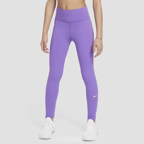 Nike One Big детские (Girls') Dri-FIT С высокой Талией лосины цвет фиолетовый