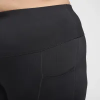 Nike One женская С высокой Талией 7/8 лосины с карманами(большие размеры) цвет черный