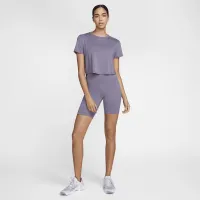 Nike One Classic женская Dri-FIT Short-Sleeve Cropped Top цвет фиолетовый