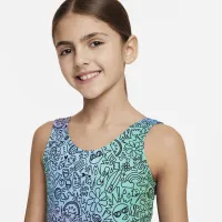 Nike Swim Doodle Big дитячі (Girls') U-Back One-Piece Swimsuit колір зелений