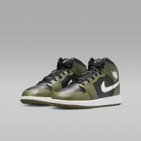 Nike Air Jordan 1 Mid Big детские Кроссовки цвет черный
