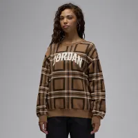 Nike Jordan Brooklyn Fleece жіноча Graphic Crew-Neck світшот колір коричневий