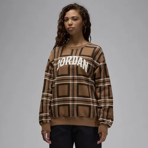 Nike Jordan Brooklyn Fleece жіноча Graphic Crew-Neck світшот колір коричневий