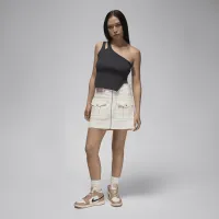 Nike Jordan женская Asymmetrical Ribbed Tank цвет черный