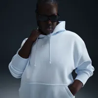 Nike Sportswear Phoenix Fleece жіноча оверсайз Pullover Толстовка з капюшоном (великі розміри) блакитний