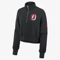 Ohio State Buckeyes Legacy Elevated Logo женская Nike College Cropped 1/4-Zip Crew цвет черный