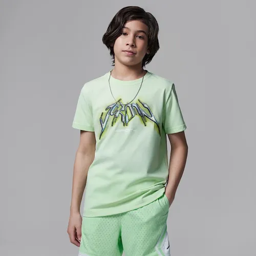 Nike Jordan Dri-FIT Big детские Sports Graphic футболка цвет зеленый
