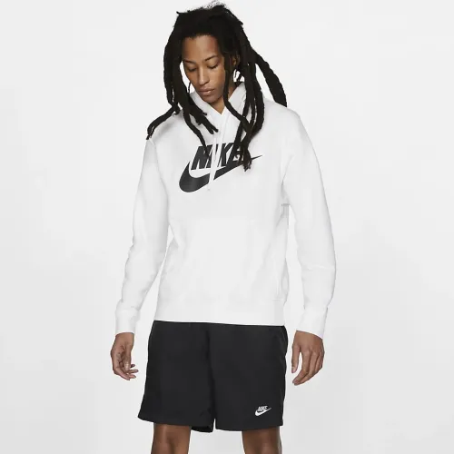 Nike Sportswear Club Fleece чоловічі Graphic Pullover Толстовка з капюшоном колір білий
