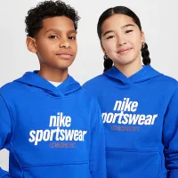 Nike Sportswear Club Fleece Big детские Толстовка с капюшоном синий