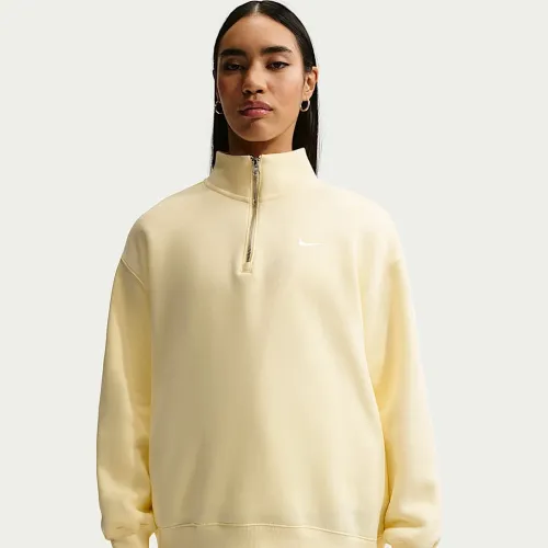 Nike Sportswear Phoenix Fleece женская оверсайз 1/4-Zip Long свитшот цвет коричневый