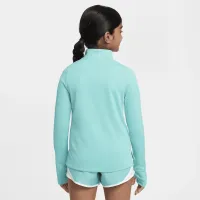 Nike Girls' Dri-FIT Long-Sleeve 1/4-Zip Top цвет зеленый