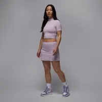 Nike Jordan жіноча Short-Sleeve Knit Crop Top колір фіолетовий