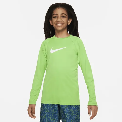 Nike Swim Big детские (для мальчиков) Long-Sleeve Hydroguard цвет зеленый
