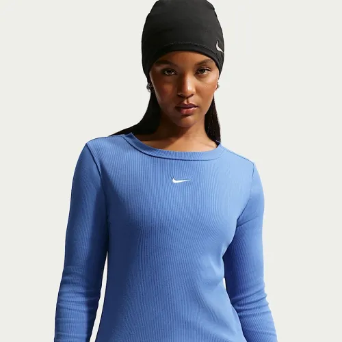 Nike Sportswear женская Tight Long-Sleeve Ribbed футболка синий