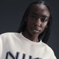 Nike Sportswear Phoenix Fleece жіноча Over-оверсайз Crew-Neck Logo світшот колір коричневий