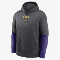 LSU Tigers Sideline Team Issue Club чоловічі Nike College Pullover Толстовка з капюшоном колір сірий