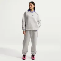 Nike Sportswear Phoenix Fleece женская оверсайз С высокой Талией Graphic Pants цвет серый