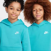 Nike Sportswear Club Fleece Big дитячі Pullover Толстовка з капюшоном колір зелений