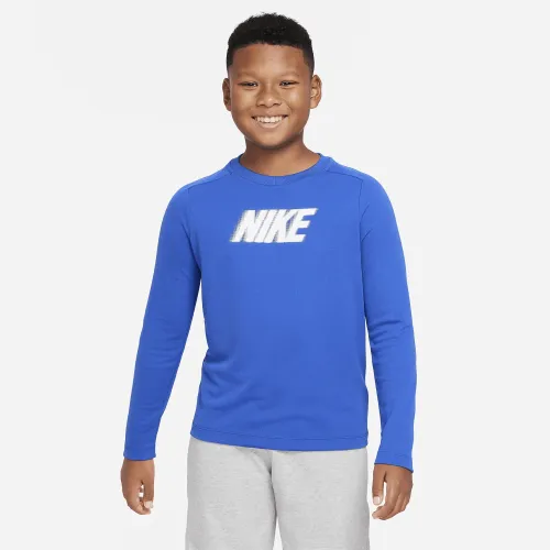 Nike Dri-FIT Multi+ Big дитячі (для хлопчиків) Long-Sleeve Top блакитний