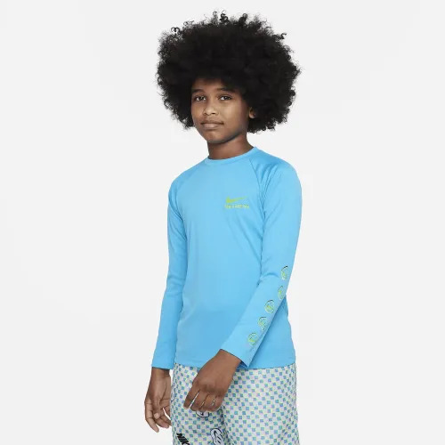 Nike Dri-FIT Big детские (для мальчиков) Long-Sleeve Swim Hydroguard синий
