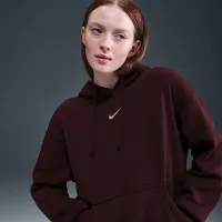 Nike Sportswear Phoenix Fleece женская оверсайз Pullover Толстовка с капюшоном цвет красный