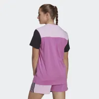 Футболка adidas Essentials Colorblock Logo HJ9470 - розово-черная