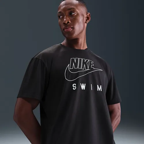 Nike Swim Swoosh Hydroguard чоловічі Short-Sleeve Top колір чорний
