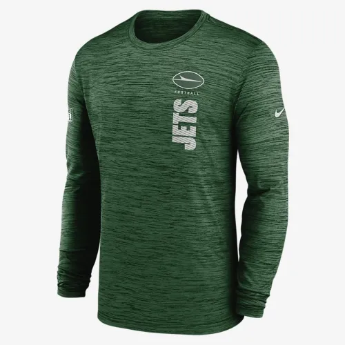 New York Jets Sideline Velocity мужские Nike Dri-FIT NFL Long-Sleeve футболка цвет зеленый