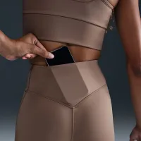 Nike Universa женская Medium-Support С высокой Талией 7/8 лосины с карманамицвет коричневый
