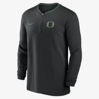 Oregon Ducks Sideline Coach чоловічі Nike Dri-FIT College 1/2-Zip Long-Sleeve Top колір чорний