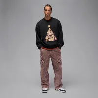 Nike Jordan Brooklyn Fleece чоловічі Crew-neck світшот колір чорний