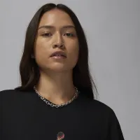 Nike Jordan жіноча оверсайз Long-Sleeve футболка колір чорний
