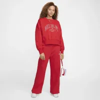 Nike Sportswear Phoenix Fleece женская Over-оверсайз Crew-Neck Graphic свитшот цвет красный