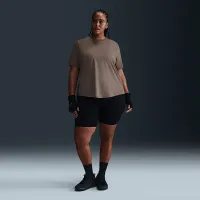 Nike One Classic жіноча Dri-FIT Short-Sleeve Top (великі розміри) колір коричневий