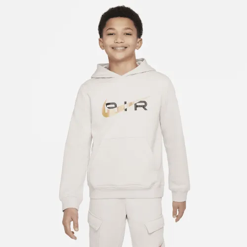 Nike Air Big детские Pullover Fleece Толстовка с капюшоном цвет коричневый