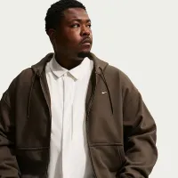 Nike Solo Swoosh мужские Full-Zip Fleece Толстовка с капюшоном цвет коричневый