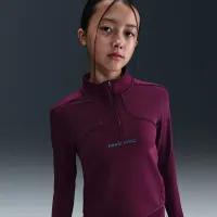 Nike Pro Big детские (Girls') Therma-FIT 1/2-Zip Long-Sleeve Top цвет красный