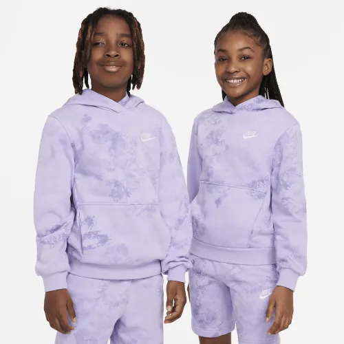 Nike Sportswear Club Fleece Big дитячі Pullover Толстовка з капюшоном колір фіолетовий