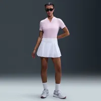 Nike Tour женская Dri-FIT Short-Sleeve Blade Jacquard для гольфа Polo цвет фиолетовый