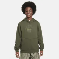 Nike Sportswear Club Big детские Pullover Толстовка с капюшоном цвет зеленый