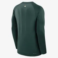 Athletics Authentic Collection Game Time чоловічі Nike Dri-FIT MLB Pullover Crew колір зелений