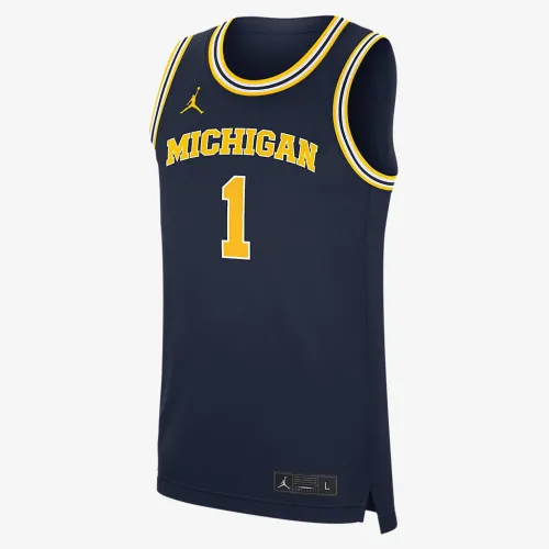 Nike Michigan Wolverines Replica мужские Jordan Brand College баскетбольные Jersey синий