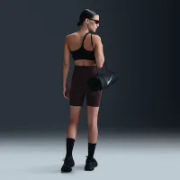 Nike Zenvy Asymmetrical жіноча Light-Support Padded Sports Bra колір чорний