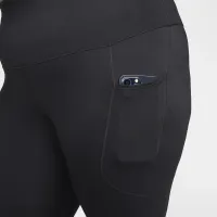 Nike One женская С высокой Талией 7/8 лосины с карманами(большие размеры) цвет черный