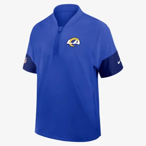 Los Angeles Rams Sideline Coach чоловічі Nike NFL 1/2-Zip Short-Sleeve Hooded Куртка блакитний